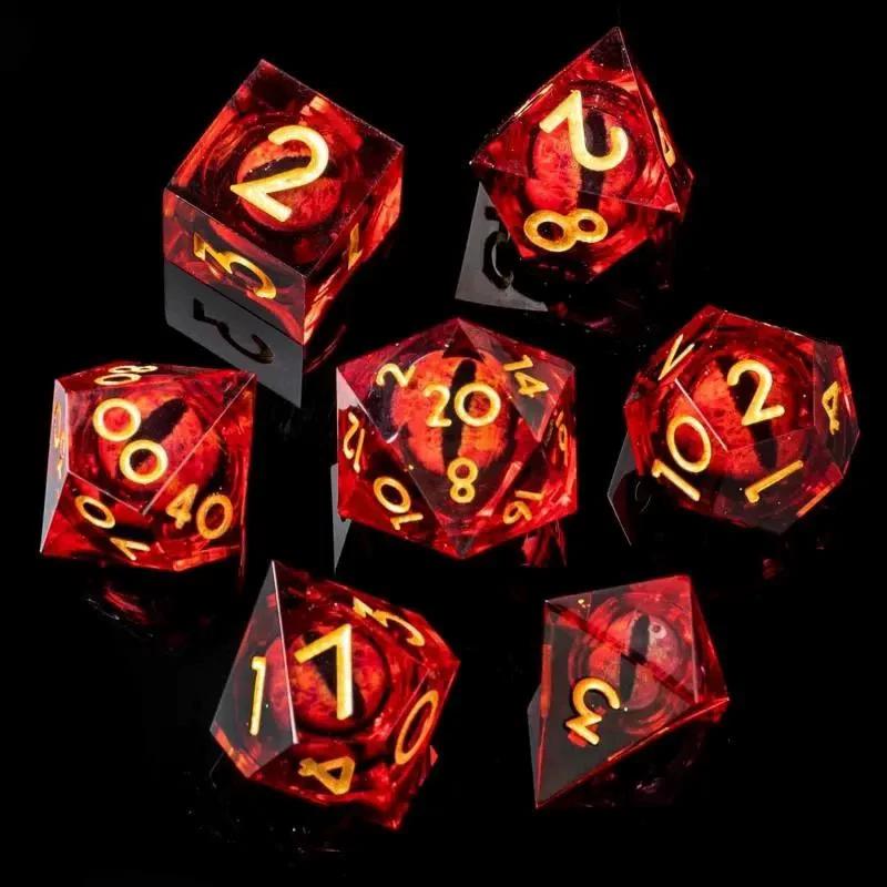 Pointed Resin Longan Movable Baldur's Gate Dice Set Dungeons & Dragons Board Game DND Cthulhu Running Group