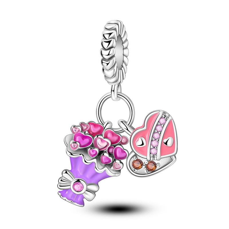 Подходит для оригинального браслета Plata Charms Медный Розовый Цвет Серия Шармов Лапка Кошки Бусины Для Женщин Девочек Diy Вечеринка