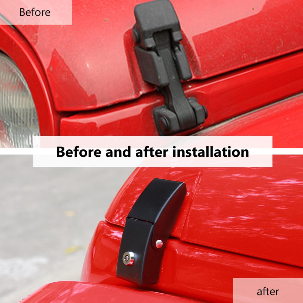Metal Latch Locking Hood Catch With Lock For Jeep Wrangler JK JL JT Car Accessories