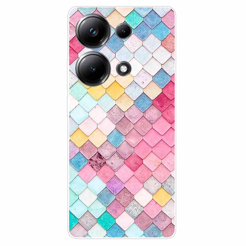 Beautiful Phone Cases for Xiaomi Redmi Note 13 4G Case Clear Bumper Soft TPU Silicon Cover for Redmi Note13 4G Protection Shells