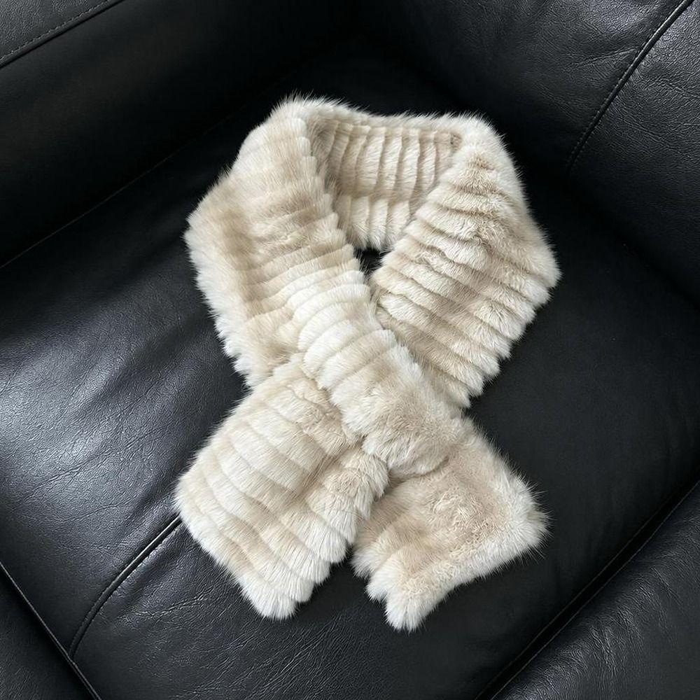 Thickened Plush Neck Warmer Faux Mink Fur Fur Neck Wrap Gifts Faux Fur Scarf Women's