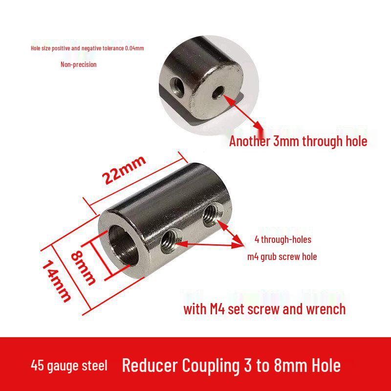 Steel Motor Shaft Coupling Adapter for 3/4/5/6/8/10/12mm Shafts