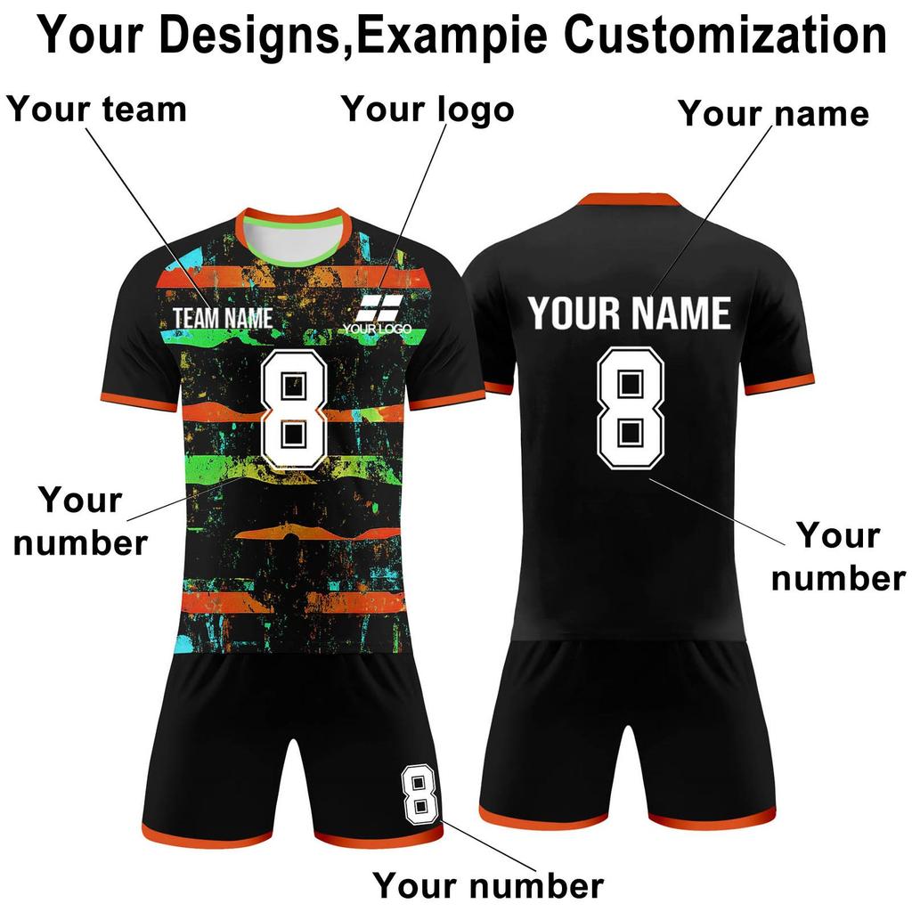 Personalised Shirts Kit Mens Girls With Name Number Custom Football Jerseys For Boys Training Suit