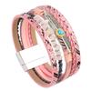 Bohemian Multi Layer Leather Bracelet for Women Jewelry Natural Stone Bead Feather Magnet Buckle Bracelets