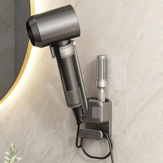 Подставка для фена с креплением без рук, регулируемая конструкция, высокая грузоподъемность, простая установка, стойка для фена для ванной