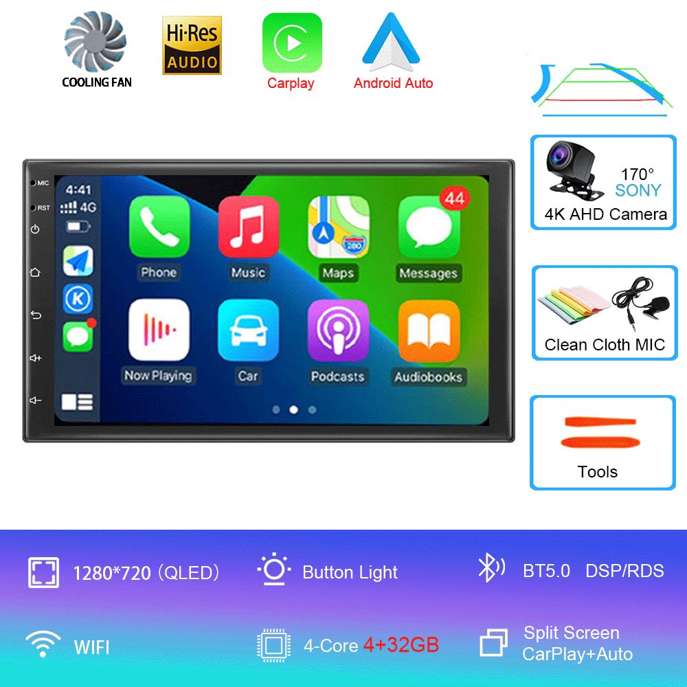 Универсальная 7" Автомагнитола GPS 2 din Android 11 Auto Carplay Для Volkswagen Nissan Hyundai Toyota Мультимедийный плеер