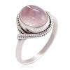 European Retro Women Engagement Ring Pink Moonstone Crystal Round Wedding Party Jewelry
