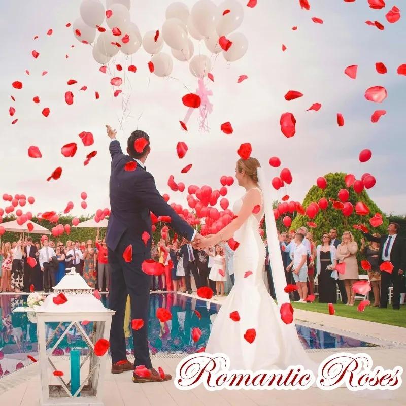 6000/500PCS Artificial Fake Red Rose Petals Simulation Silk Roses Flower Petal for Valentine's Day Wedding Party Decor Wholesale