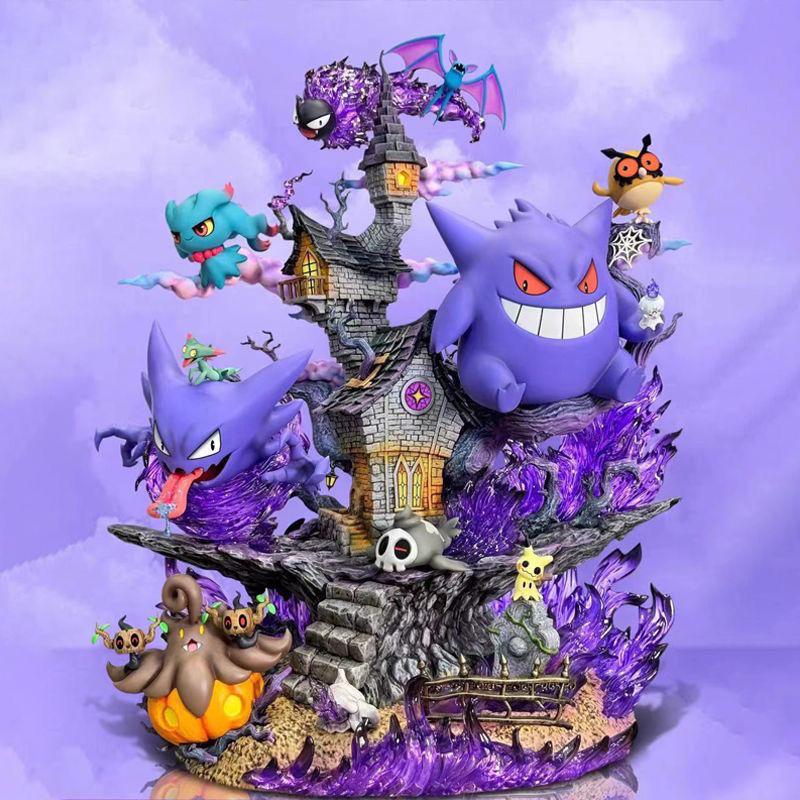 32cm/12.6in Ainme Figure Gengar Evolution Family bucket Action Figures Pvc Statue Collection Model Toys Gifts