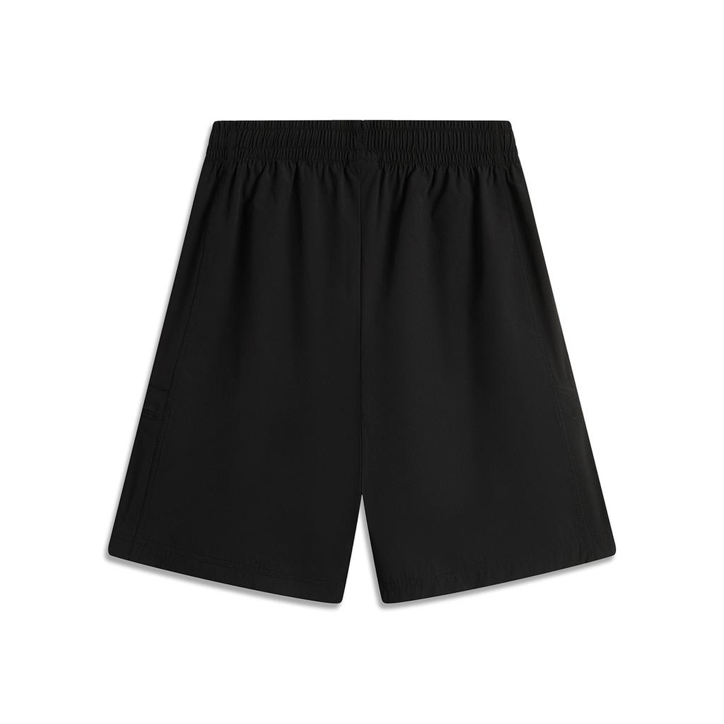 Li Ning Серия спортивной моды Однотонные Шорты средней посадки Удобные Дышащие Универсальные Спортивные шорты Мужские шорты Черные AKSU589-2