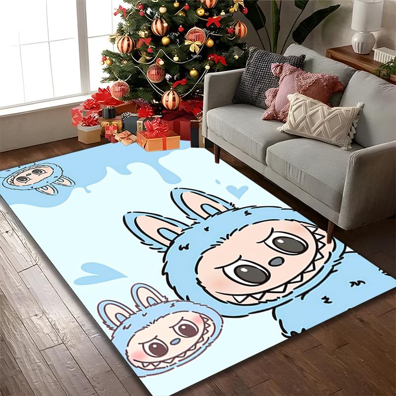 1pc Office Carpet, LABUBU Chair Rug, Living Room Printed Area Rug, Home Chair Floor Mat