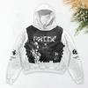 Men's Hoodie Gothic Skull Print Retro Streetwear Fashion Soft Polyester Fabric Loose Fit Hoodie for Trendy Look