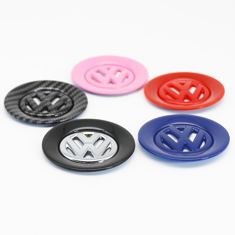 ABS Carbon Fiber Pattern Car Logo Steering Wheel Decoration Sticker Accessories For VW Passat Golf 5 6 R Line Gti Polo Scirocco zw8