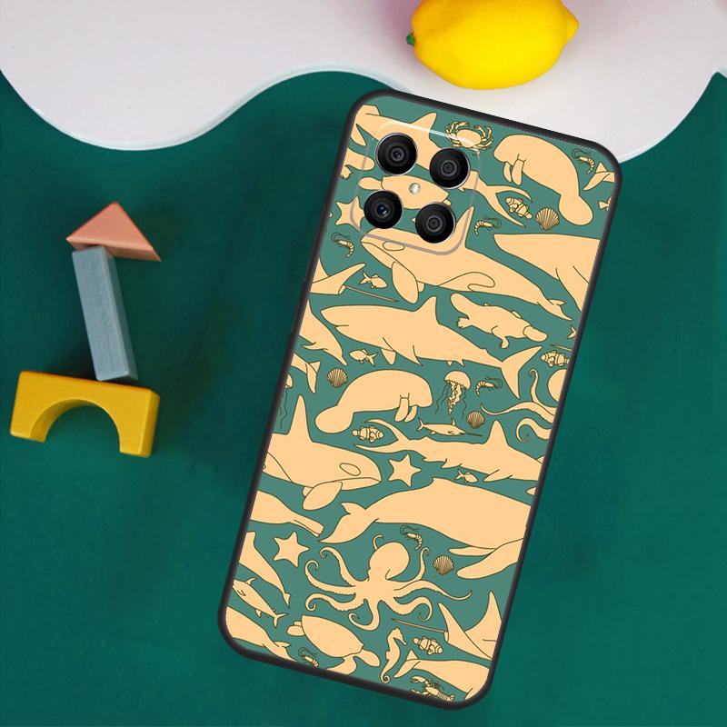 Чехол с акулой и косаткой для Honor 200 Lite 50 70 90 X9a X8a X8 X9 X8b X9c X9b Honor Magic 5 6 Pro 7 Lite