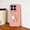 Чехол для Xiaomi 15T Pro 17 Pro Max Элегантные золотые буквы Мягкий жидкий силикон Защитная задняя крышка от падения для MI 15 T