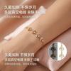 Elegant Leaf Zircon Charm Bracelet Women Minimalist Delicate Gold Plated Adjustable Wrist Jewelry Gift