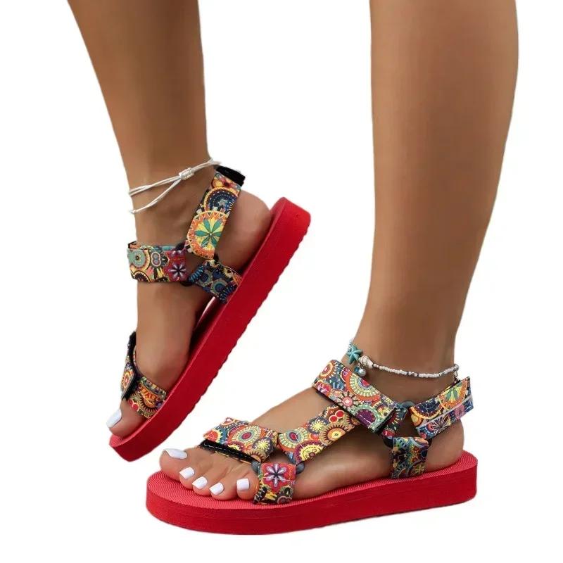 Fashion 2024 Brand Ladies Shoes Open Toe Women's Sandals Summer Casual Sandals Women Mixed Color Light Flat Platform Ladies Shoes