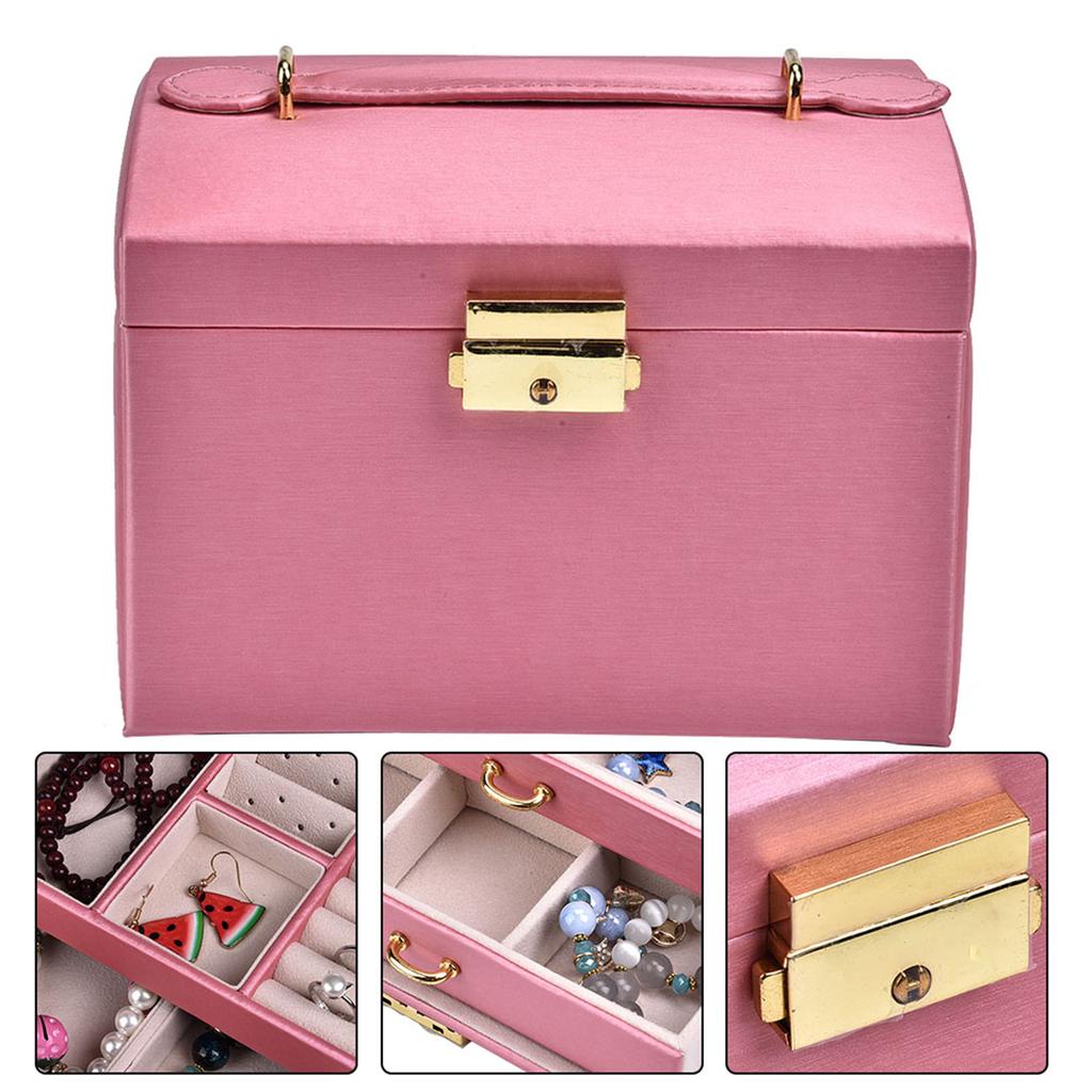 Коробка для хранения ювелирных изделий из искусственной кожи, серьги-гвоздики, кольцо, ожерелье, держатель, органайзер, чехол
