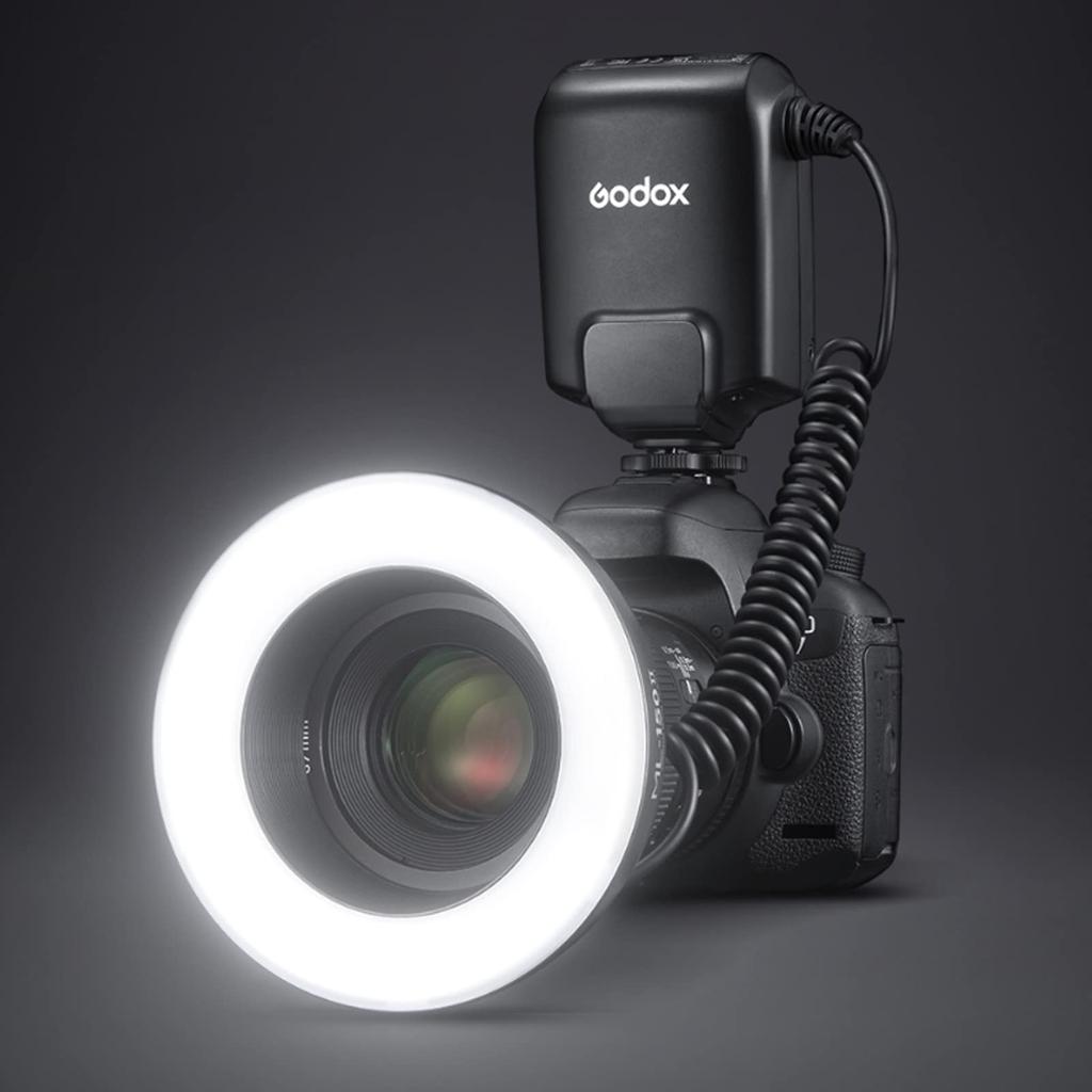 Кольцевая вспышка Godox Macro LED Speedlight GN12 Время перезарядки для цифровых зеркальных фотокамер Sony Canon Nikon Fuji Olympus Panasonic Видеосъемка животных и растений