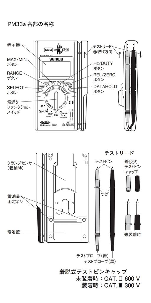 sanwa electric meter Гибридный мини-тестер SANWA с зажимом PM33A (Мультиметр + Измеритель)
