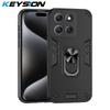 KEYSION Shockproof Case for Motorola MOTO G86 5G Soft Silicone+PC Camera Protection Metal Ring Stand Phone Cover for MOTO G56 5G
