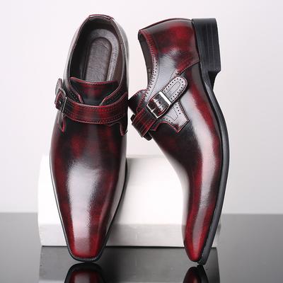 Итальянская модная обувь Мужские туфли из натуральной кожи Slip On Мужская официальная обувь для костюма с пряжкой Кожаные туфли мужские botas