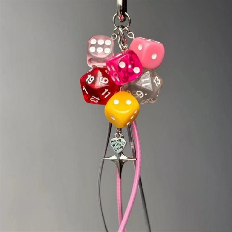 Stylish Phone Case Pendant Dices Hanging Charm Multipurpose Cube Amulet Backpack Accessory Fashion Jewelry for Purse