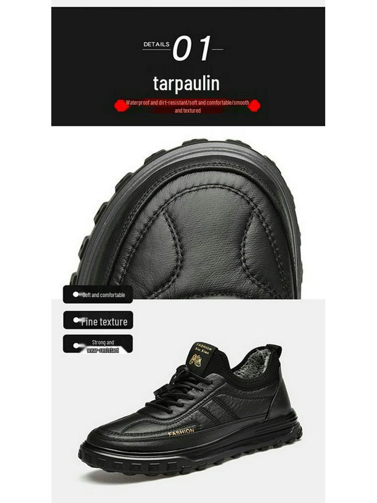 Мужские зимние хлопковые сноубутсы - на флисовой подкладке, утолщенные и удобные, повседневная спортивная обувь