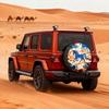 Blue Horse Print Tire Cover for SUV Pickup Off-Road Vehicle Durable All-Weather Spare Wheel Protector
