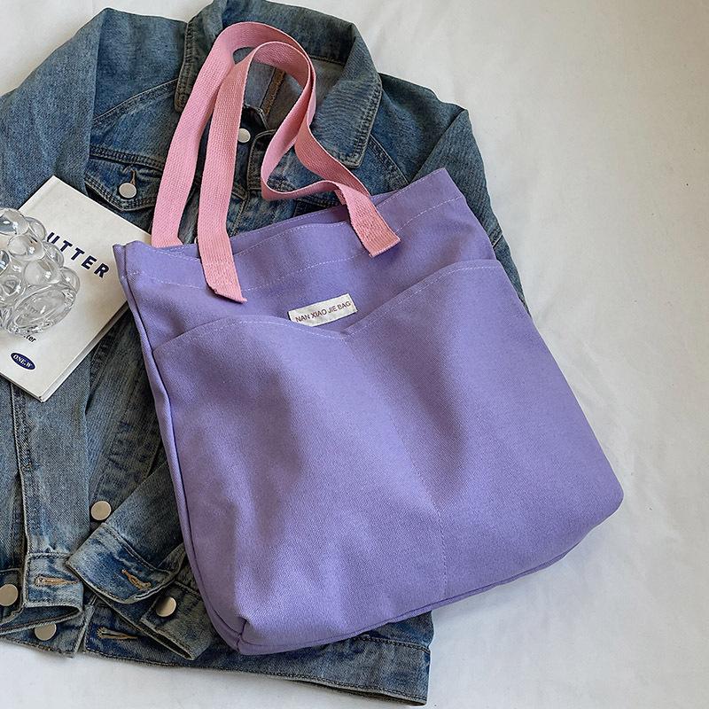Холщовая сумка Большая вместимость утолщенная сумка через плечо простая женская сумка для поездок на работу классная сумка для книг А4 тканевая сумка