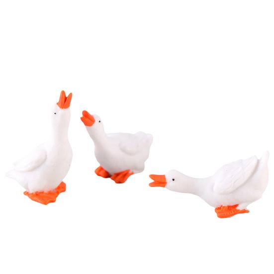 3Pcs Miniature Goosey Resin DIY Landscape Garden Terrarium Figurines Accessories KTY