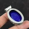 Ограненный Синий Сапфир Подвеска Подвеска из Натурального Драгоценного Камня Стерлингового Серебра 925 Подвеска Ювелирные Изделия Ручной Работы Винтаж Подвеска Для Подарков Серебряные Ювелирные Изделия