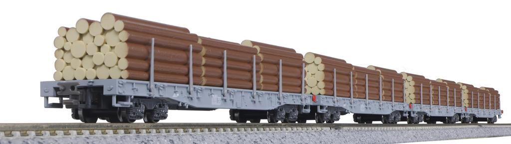KATO N Gauge Rhaetian Railway Long Car R-w Log Loading 4-Car Set 10-1891 Railway Model Freight Car