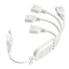 0.5m 4-Outlet Branch 2-Pin Extension Cord for AC Adapters, White Power Strip with Insulation Cap, Swing Plug, Cold-Resistant, Heat-Resistant,