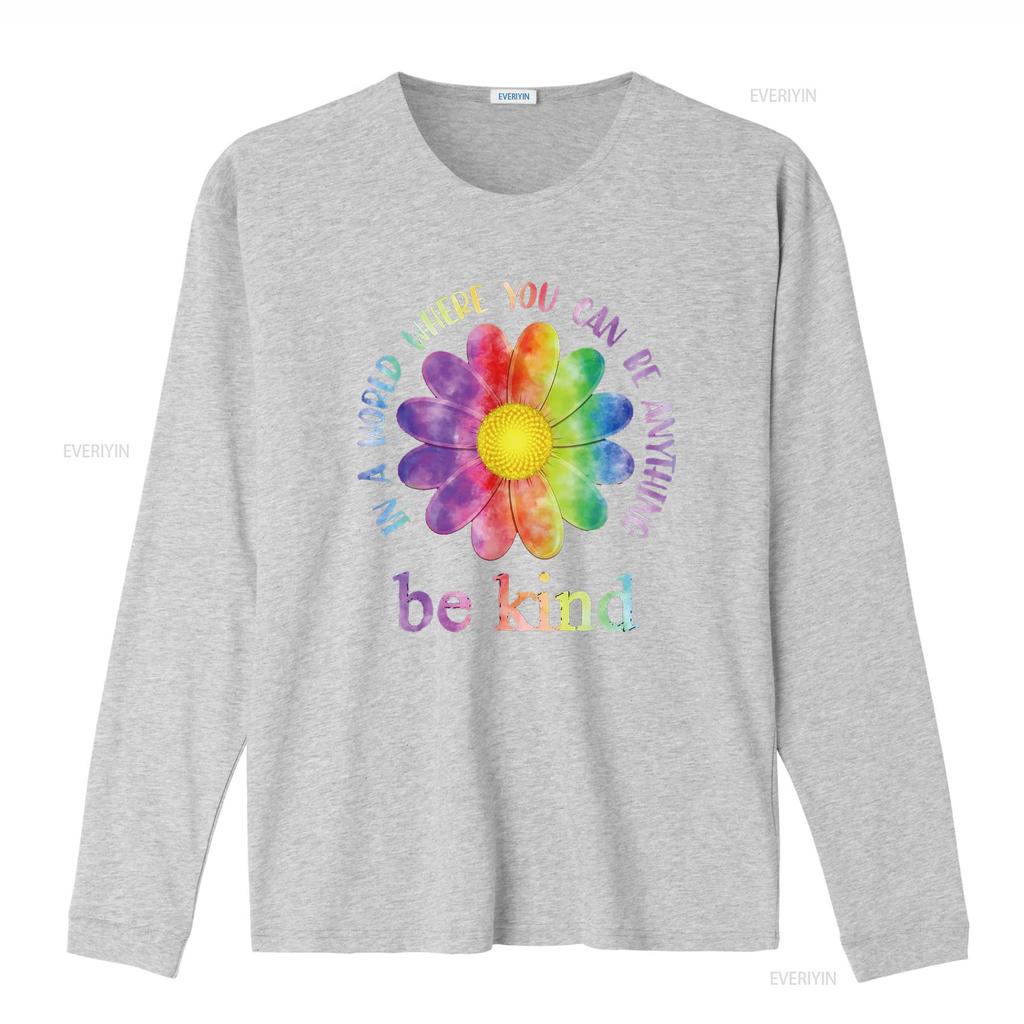Be Kind Daisy Flower Rainbow Positive Inspirational Kindness T Shirt vintage Washed streetwear Unisex Breathable Stretched Soft