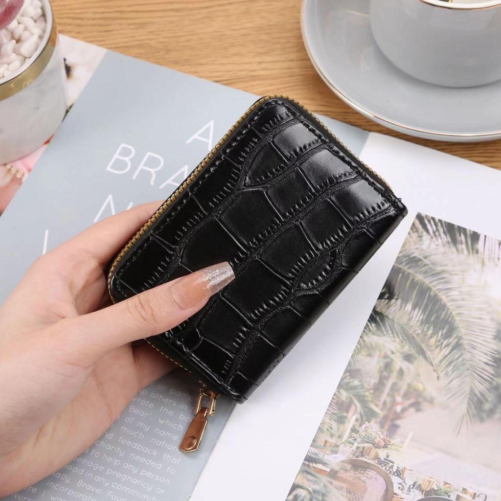 Классический модный женский кожаный кошелек (9 отделений для карт, 2 отделения для наличных) Узор из крокодиловой кожи, легкая, роскошная женская сумка для студентки-леди