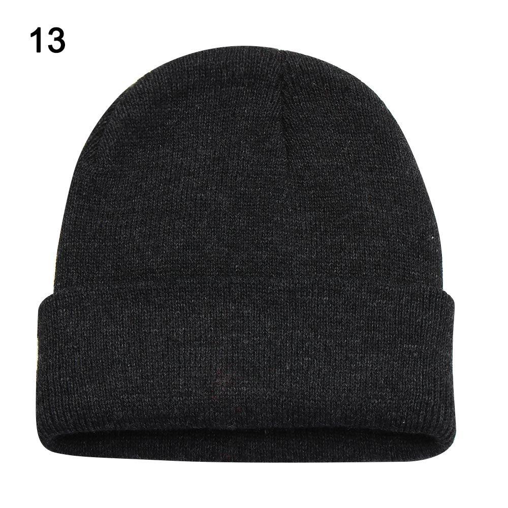 New Solid Cute Woman/Men Knitted Beanies Female Beanie Caps Winter Autumn Hats Warmer Bonnet