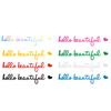 4Pcs Rearview Mirror Decal Set Hello Beautiful Letters Self Affirmations Reflective Pink Vinyl Car Stickers for Women