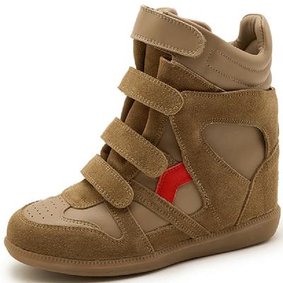 Женская обувь на липучках, увеличивающая рост, скрытая внутренняя высота, осенняя новинка, спортивная и повседневная обувь, немного увеличивающая рост и стройнящая