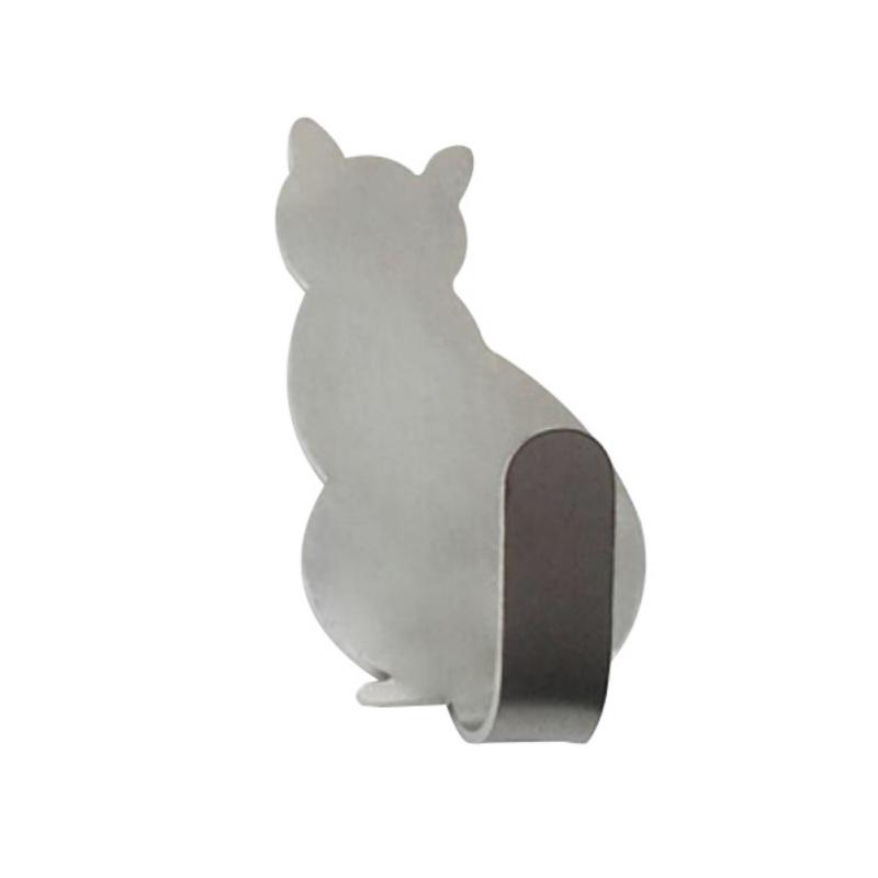 2 шт./лот Настенные крючки в форме кошек - Декоративная вешалка из нержавеющей стали (1000г)