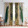 Vintage Peacock 3D Printing Window Curtains, Rod Pocket, Bedroom, Living Room, Kitchen Decoration, Can Be Customized, 2Pcs