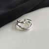2023 New Silver Color Smile Face Open Rings for Women Simple Double-Layer Adjustable Anillos Ring Jewelry Gift Bijoux