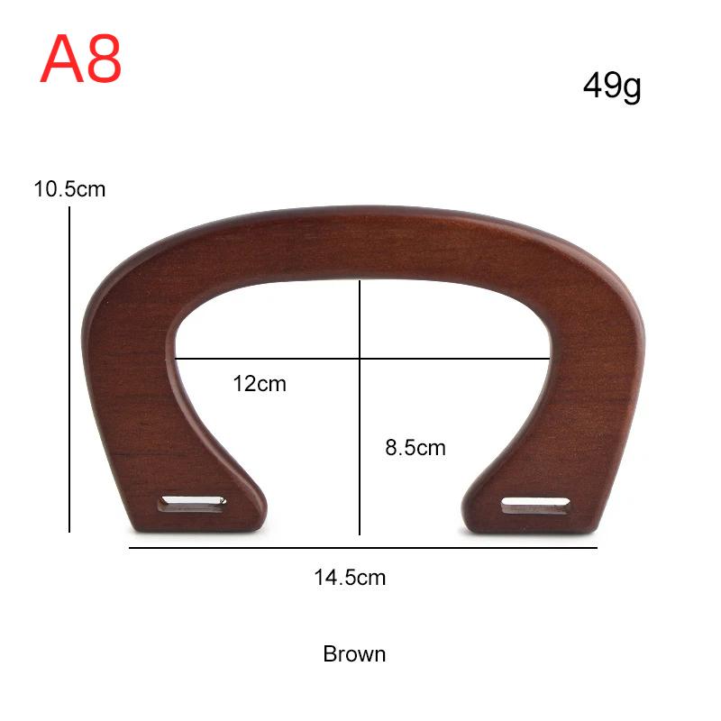 Lightweight Natural Wood Arch Bag Handle 1Pcs Replacement Accessory for Handmade Crochet Knit Bag Purse Making Crafts