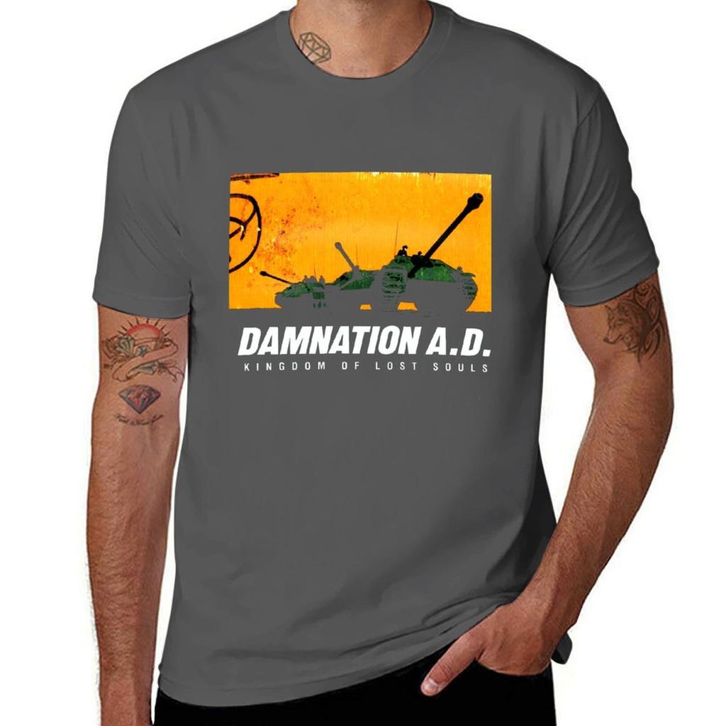 Damnation Ad Tee Tshirt Big And Tall Gym Tshirt