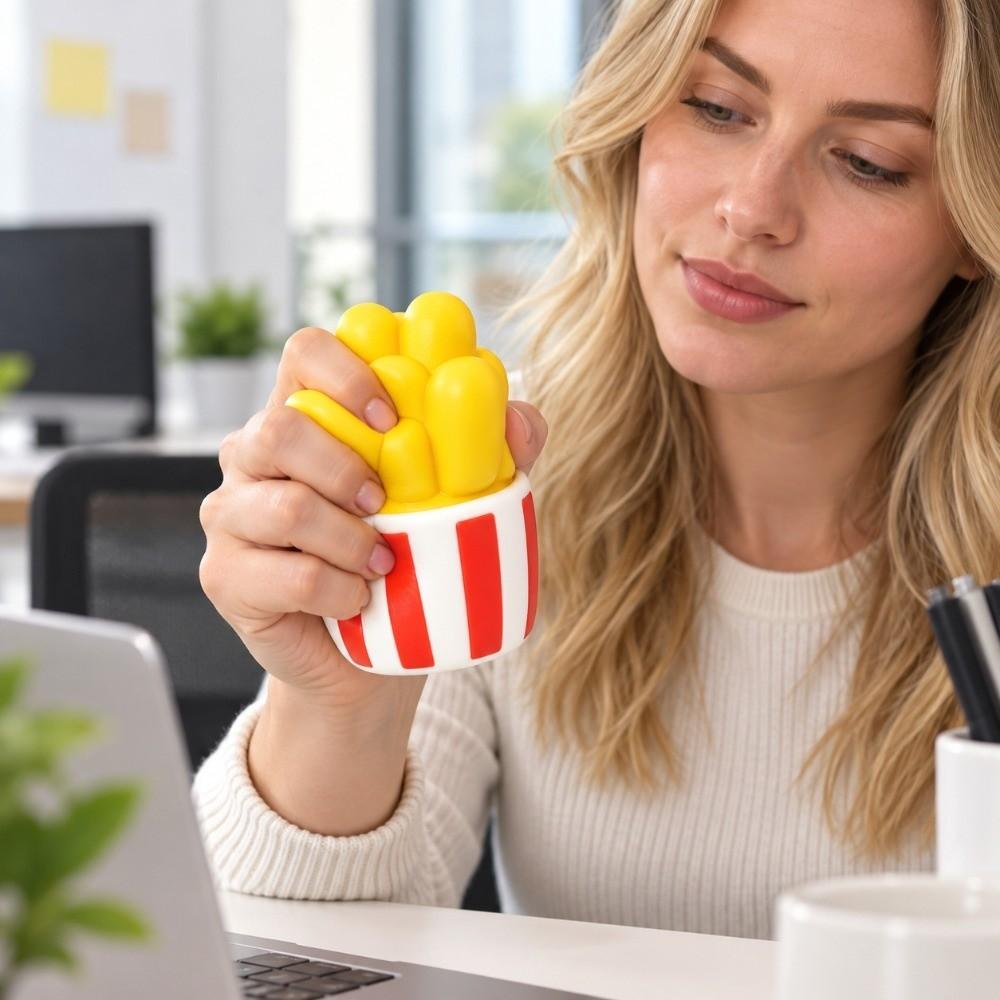 Sound Effects Fries Squeeze Toy Crunchy TPR Fidget Toy Children's Gifts