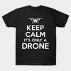Мужская черная футболка с принтом, очень большая футболка keep-calm-its-only-a-drone, хлопковая футболка с принтом на бумаге для переноса изображения без разрезов