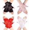 Sunscreen Mitten Long Fingerless Lace Gloves Mesh Mitten Half Finger Fishnet Gloves Dance Gloves