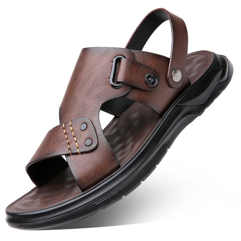 Мужские сандалии 2025 лето повседневные для вождения пляжные туфли двойного назначения для улицы обувь для вождения крутые шлепанцы