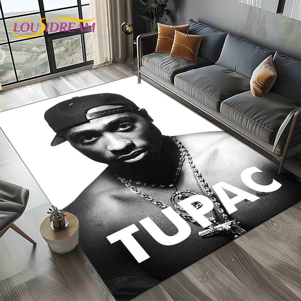 Рэпер Эминем Тупак 2pac Хип-хоп Бог рэпа Ковер Коврик для гостиной Спальни Дома Украшение дивана, Зональный ковер Противоскользящий коврик для пола