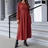 A New Simple Solid-color Striped Women's Woolen Dress